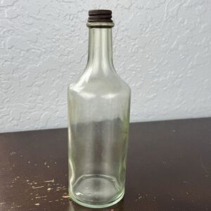 Antique Bottle Vintage 7” Tall With Screw On Cap